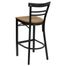 HERCULES Black Ladder Back Metal Bar Stool with Cherry Wood Seat - XU-DG6R9BLAD-BAR-CHYW-GG
