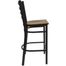 HERCULES Black Ladder Back Metal Bar Stool with Mahogany Wood Seat - XU-DG697BLAD-BAR-MAHW-GG