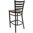 HERCULES Black Ladder Back Metal Bar Stool with Mahogany Wood Seat - XU-DG697BLAD-BAR-MAHW-GG