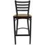 HERCULES Black Ladder Back Metal Bar Stool with Mahogany Wood Seat - XU-DG697BLAD-BAR-MAHW-GG