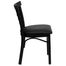 HERCULES Black Ladder Back Metal Chair with Black Vinyl Seat - XU-DG6Q6B1LAD-BLKV-GG