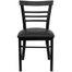 HERCULES Black Ladder Back Metal Chair with Black Vinyl Seat - XU-DG6Q6B1LAD-BLKV-GG