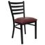 HERCULES Black Ladder Back Metal Chair with Burgundy Vinyl Seat - XU-DG694BLAD-BURV-GG