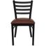 HERCULES Black Ladder Back Metal Chair with Burgundy Vinyl Seat - XU-DG694BLAD-BURV-GG