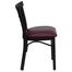 HERCULES Black Ladder Back Metal Chair with Burgundy Vinyl Seat - XU-DG6Q6B1LAD-BURV-GG