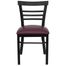 HERCULES Black Ladder Back Metal Chair with Burgundy Vinyl Seat - XU-DG6Q6B1LAD-BURV-GG