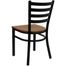 HERCULES Black Ladder Back Metal Chair with Cherry Wood Seat - XU-DG694BLAD-CHYW-GG