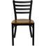 HERCULES Black Ladder Back Metal Chair with Cherry Wood Seat - XU-DG694BLAD-CHYW-GG
