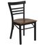 HERCULES Black Ladder Back Metal Chair with Cherry Wood Seat - XU-DG6Q6B1LAD-CHYW-GG