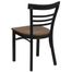 HERCULES Black Ladder Back Metal Chair with Cherry Wood Seat - XU-DG6Q6B1LAD-CHYW-GG