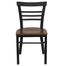 HERCULES Black Ladder Back Metal Chair with Cherry Wood Seat - XU-DG6Q6B1LAD-CHYW-GG
