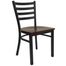 HERCULES Black Ladder Back Metal Chair with Mahogany Wood Seat - XU-DG694BLAD-MAHW-GG