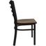 HERCULES Black Ladder Back Metal Chair with Mahogany Wood Seat - XU-DG694BLAD-MAHW-GG