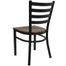 HERCULES Black Ladder Back Metal Chair with Mahogany Wood Seat - XU-DG694BLAD-MAHW-GG