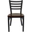 HERCULES Black Ladder Back Metal Chair with Mahogany Wood Seat - XU-DG694BLAD-MAHW-GG