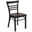 HERCULES Black Ladder Back Metal Chair with Mahogany Wood Seat - XU-DG6Q6B1LAD-MAHW-GG