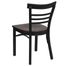 HERCULES Black Ladder Back Metal Chair with Mahogany Wood Seat - XU-DG6Q6B1LAD-MAHW-GG