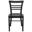 HERCULES Black Ladder Back Metal Chair with Mahogany Wood Seat - XU-DG6Q6B1LAD-MAHW-GG