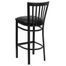 HERCULES Black School House Back Metal Bar Stool with Black Vinyl Seat - XU-DG6R8BSCH-BAR-BLKV-GG