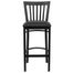 HERCULES Black School House Back Metal Bar Stool with Black Vinyl Seat - XU-DG6R8BSCH-BAR-BLKV-GG