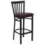 HERCULES Black School House Back Metal Bar Stool with Burgundy Vinyl Seat - XU-DG6R8BSCH-BAR-BURV-GG