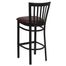 HERCULES Black School House Back Metal Bar Stool with Burgundy Vinyl Seat - XU-DG6R8BSCH-BAR-BURV-GG