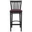 HERCULES Black School House Back Metal Bar Stool with Burgundy Vinyl Seat - XU-DG6R8BSCH-BAR-BURV-GG