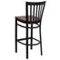 HERCULES Black School House Back Metal Bar Stool with Cherry Wood Seat - XU-DG6R8BSCH-BAR-CHYW-GG
