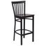 HERCULES Black School House Back Metal Bar Stool with Mahogany Wood Seat - XU-DG6R8BSCH-BAR-MAHW-GG