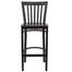 HERCULES Black School House Back Metal Bar Stool with Mahogany Wood Seat - XU-DG6R8BSCH-BAR-MAHW-GG