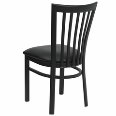 HERCULES Black Schoolhouse Back Metal Chair with Black Vinyl Seat - XU-DG6Q4BSCH-BLKV-GG