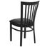 HERCULES Black Schoolhouse Back Metal Chair with Black Vinyl Seat - XU-DG6Q4BSCH-BLKV-GG