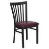 HERCULES Black Schoolhouse Back Metal Chair with Burgundy Vinyl Seat - XU-DG6Q4BSCH-BURV-GG