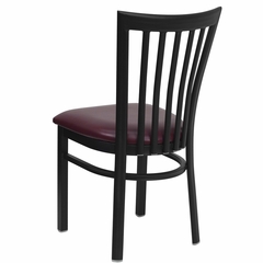 HERCULES Black Schoolhouse Back Metal Chair with Burgundy Vinyl Seat - XU-DG6Q4BSCH-BURV-GG