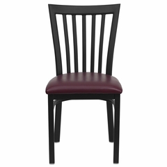 HERCULES Black Schoolhouse Back Metal Chair with Burgundy Vinyl Seat - XU-DG6Q4BSCH-BURV-GG