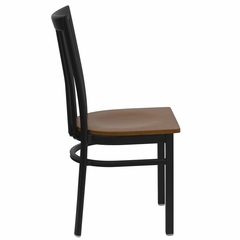 HERCULES Black Schoolhouse Back Metal Chair with Cherry Wood Seat - XU-DG6Q4BSCH-CHYW-GG