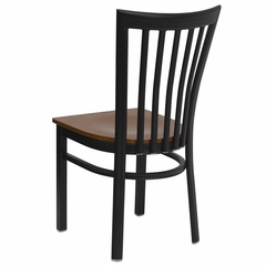 HERCULES Black Schoolhouse Back Metal Chair with Cherry Wood Seat - XU-DG6Q4BSCH-CHYW-GG