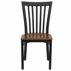 HERCULES Black Schoolhouse Back Metal Chair with Cherry Wood Seat - XU-DG6Q4BSCH-CHYW-GG