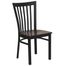 HERCULES Black Schoolhouse Back Metal Chair with Mahogany Wood Seat - XU-DG6Q4BSCH-MAHW-GG