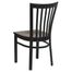 HERCULES Black Schoolhouse Back Metal Chair with Mahogany Wood Seat - XU-DG6Q4BSCH-MAHW-GG