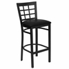 HERCULES Black Window Back Metal Bar Stool with Black Vinyl Seat - XU-DG6R7BWIN-BAR-BLKV-GG