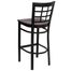 HERCULES Black Window Back Metal Bar Stool with Mahogany Wood Seat - XU-DG6R7BWIN-BAR-MAHW-GG