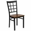 HERCULES Black Window Back Metal Chair with Cherry Wood Seat - XU-DG6Q3BWIN-CHYW-GG