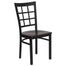 HERCULES Black Window Back Metal Chair with Mahogany Wood Seat - XU-DG6Q3BWIN-MAHW-GG