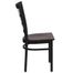 HERCULES Black Window Back Metal Chair with Mahogany Wood Seat - XU-DG6Q3BWIN-MAHW-GG