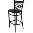HERCULES Black ""X"" Back Metal Bar Stool with Black Vinyl Seat - XU-6F8BXBK-BAR-BLKV-GG