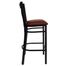 HERCULES Black ""X"" Back Metal Bar Stool with Burgundy Vinyl Seat - XU-6F8BXBK-BAR-BURV-GG