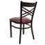 HERCULES Black "X" Back Metal Chair with Burgundy Vinyl Seat - XU-6FOBXBK-BURV-GG