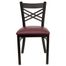 HERCULES Black "X" Back Metal Chair with Burgundy Vinyl Seat - XU-6FOBXBK-BURV-GG