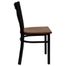 HERCULES Black "X" Back Metal Chair with Cherry Wood Seat - XU-6FOBXBK-CHYW-GG